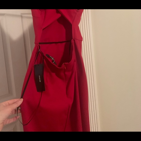 Lulus Red Backless Bodycon Midi Dress - Picture 4 of 7